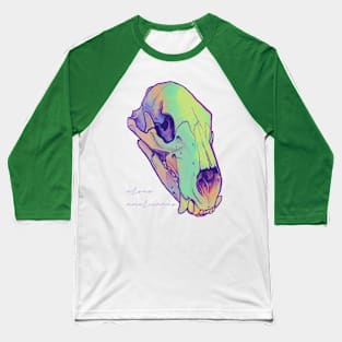 Black Bear Skull - Vaporwave Baseball T-Shirt